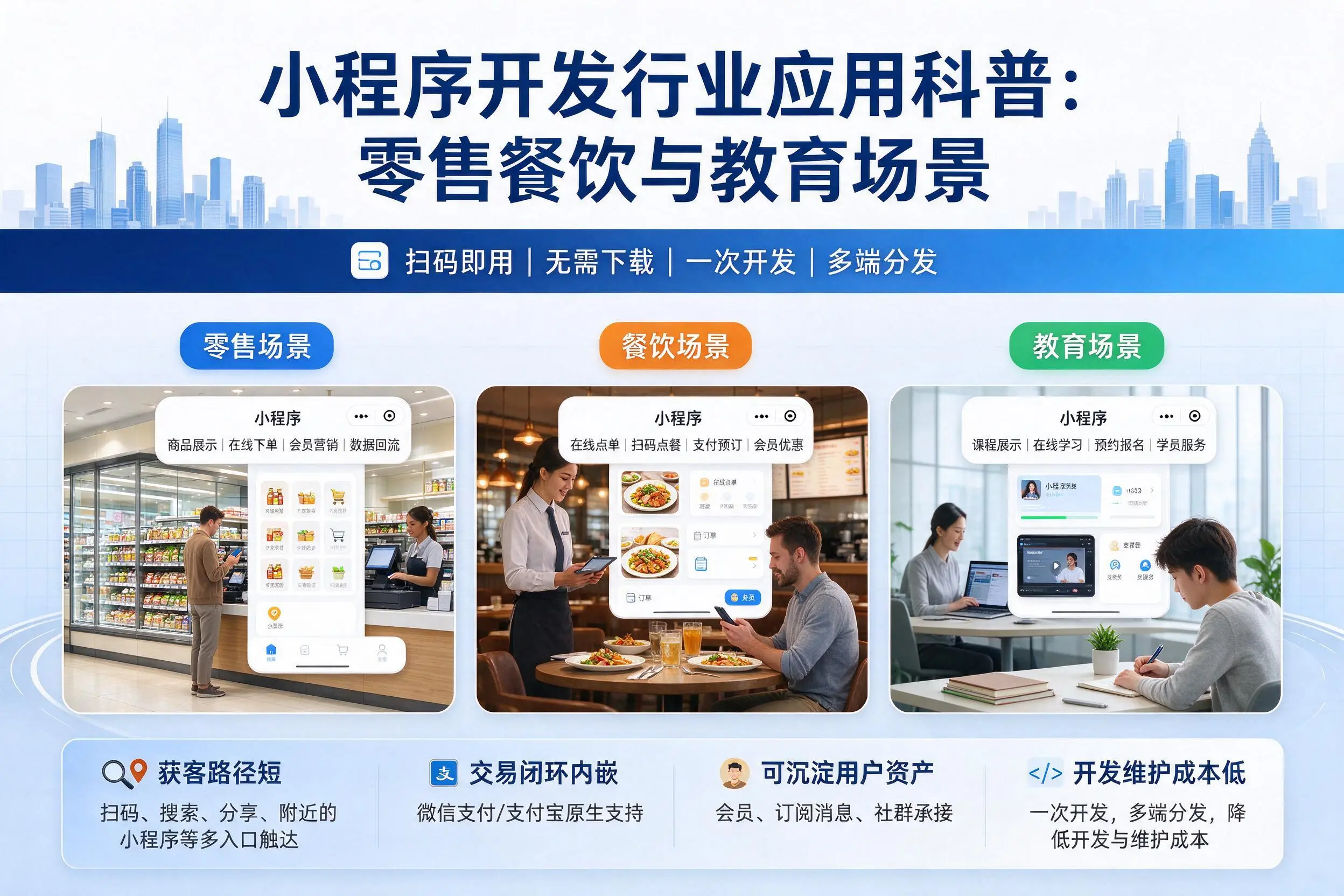 丹东小程序开发行业应用科普：零售餐饮与教育场景