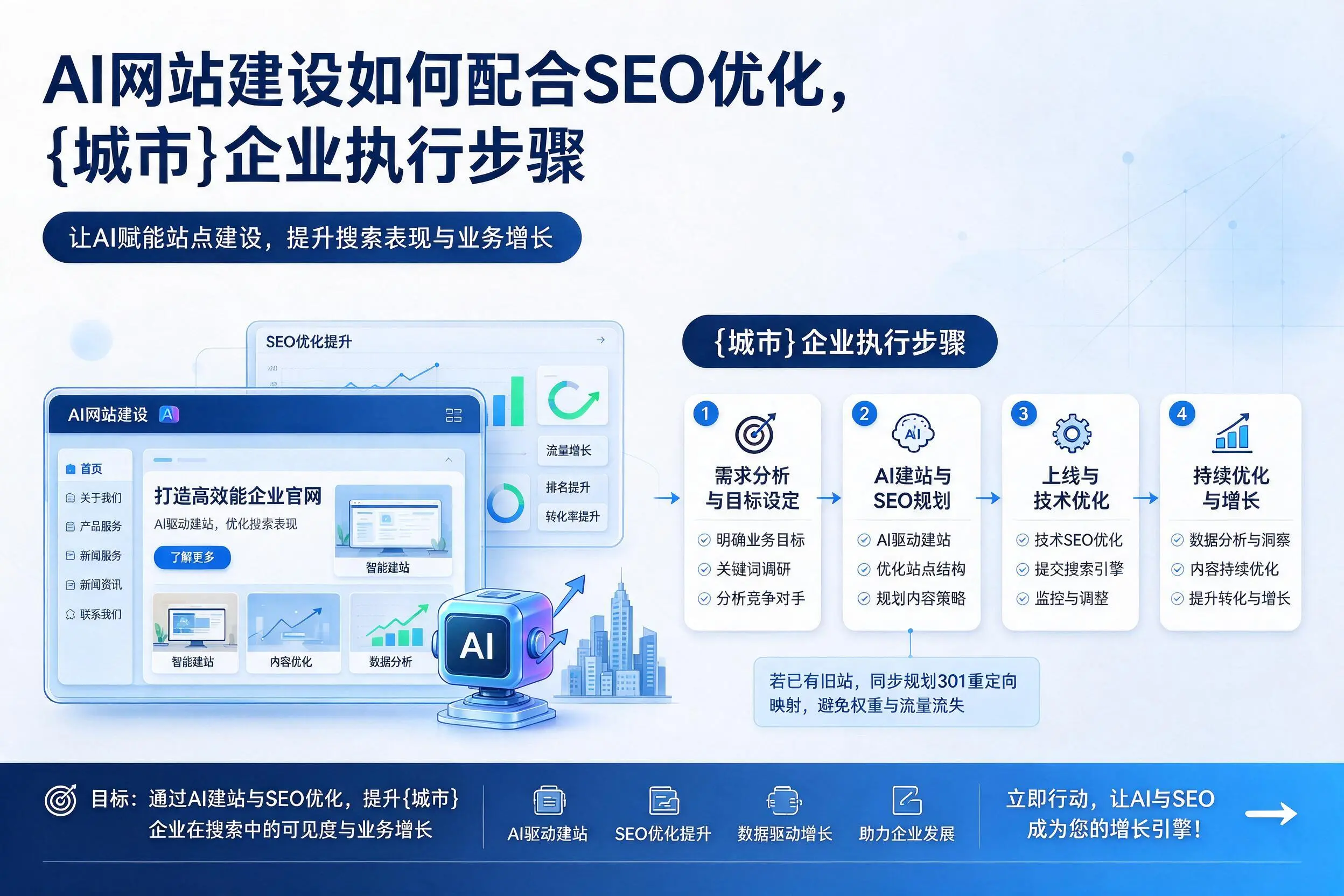 AI网站建设如何配合SEO优化，丹东企业执行步骤