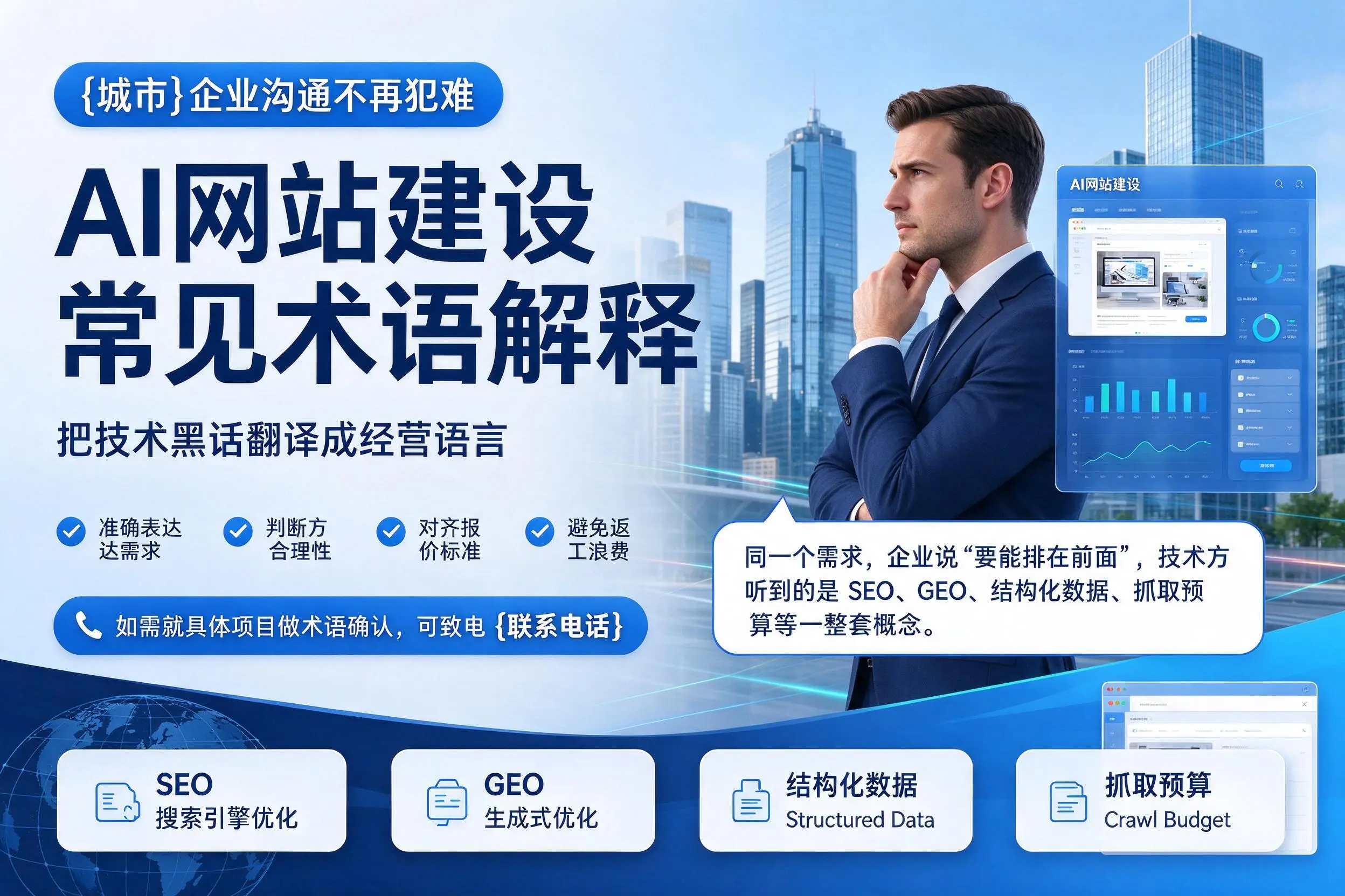 AI网站建设常见术语解释，丹东企业沟通不再犯难