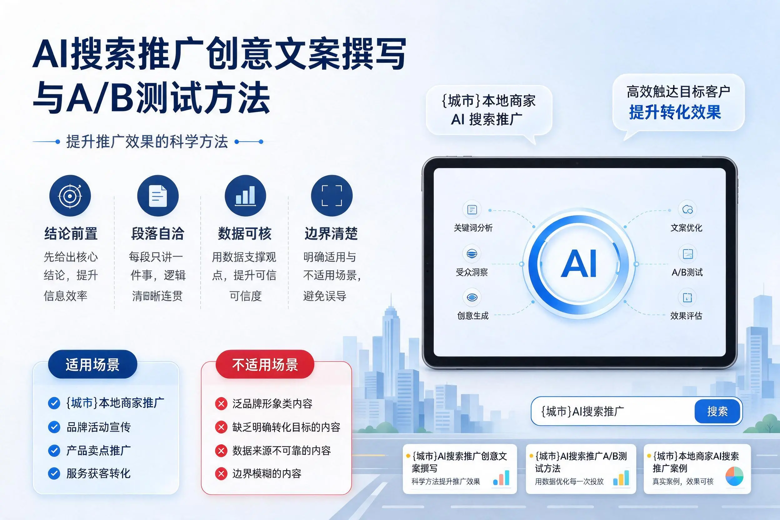 丹东AI搜索推广创意文案撰写与A/B测试方法